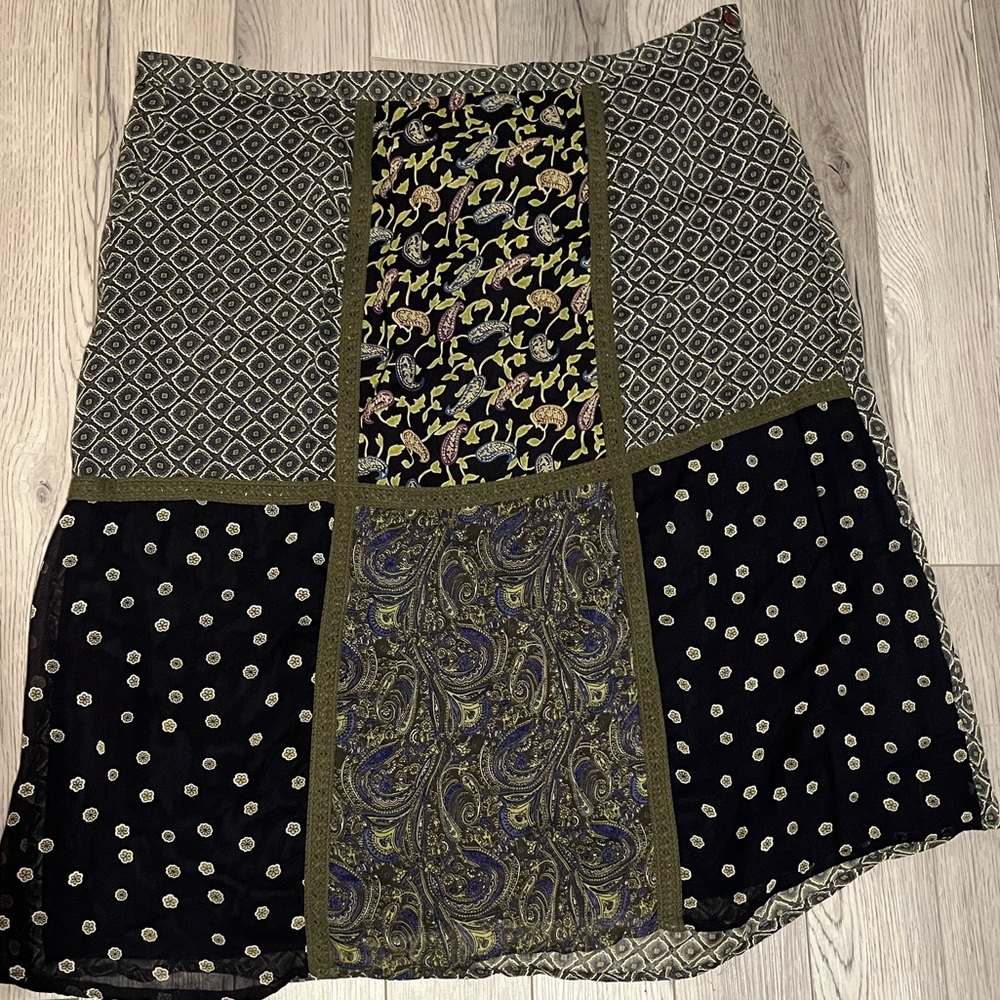 Requirements Black And Olive Patchwork Mini Skirt - image 1